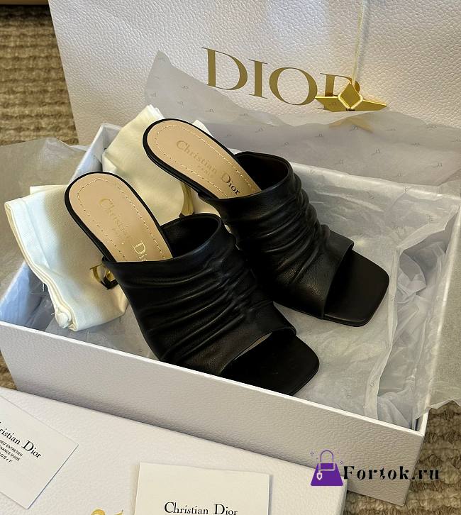 Fortok Dior D-Fame Open-Toe Pumps Black - 1