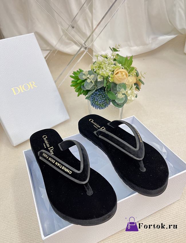 Fortok Dior 23FW Flip Flops Black/Burgundy/Pink/Purple  - 1