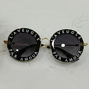 Fortok Gucci Black Round-frame Metal Sunglasses - 2