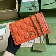 Fortok Gucci GG Matelassé Chain Wallet Orange 20x12.5x4cm - 1