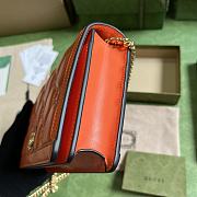 Fortok Gucci GG Matelassé Chain Wallet Orange 20x12.5x4cm - 6