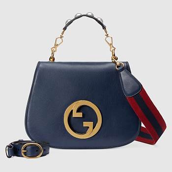 Fortok Gucci Blondie Top Handle Bag Blue 29x22x7cm