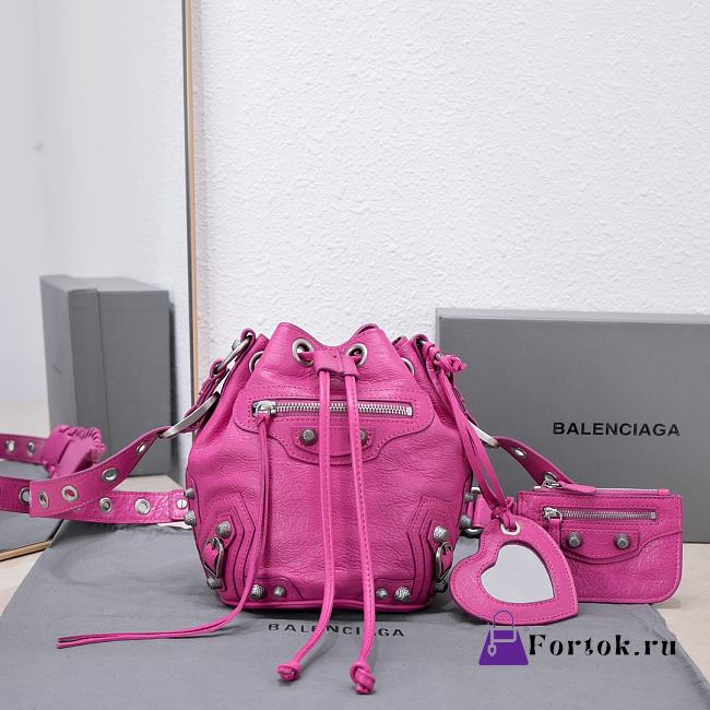 Fortok Balenciaga Le Cagole Bucket Bag Pink 15x20x18cm - 1