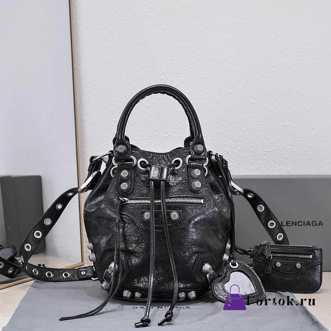 Fortok Balenciaga Le Cagole Bucket Bag Black 30x23x17cm - 1