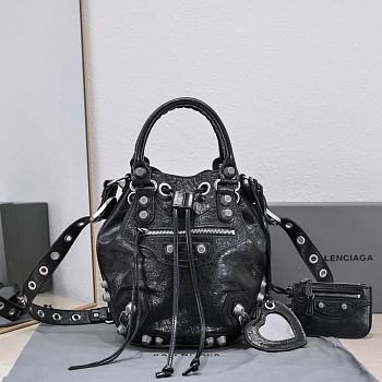 Fortok Balenciaga Le Cagole Bucket Bag Black 30x23x17cm