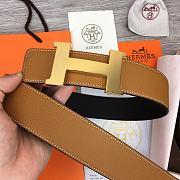 Fortok Hermes Epsom Leather Belt Brown - 1