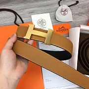 Fortok Hermes Epsom Leather Belt Brown - 5