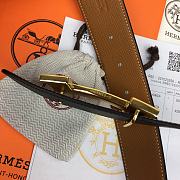 Fortok Hermes Epsom Leather Belt Brown - 3