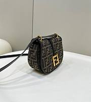 Fortok Fendi C’mon Medium Brown FF Jacquard Fabric & Leather Bag - 6