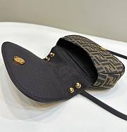 Fortok Fendi C’mon Medium Brown FF Jacquard Fabric & Leather Bag - 5