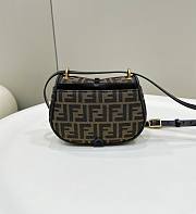 Fortok Fendi C’mon Medium Brown FF Jacquard Fabric & Leather Bag - 4