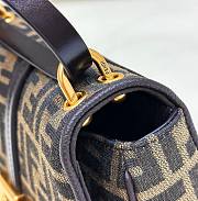 Fortok Fendi C’mon Medium Brown FF Jacquard Fabric & Leather Bag - 3