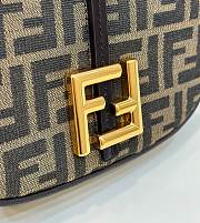 Fortok Fendi C’mon Medium Brown FF Jacquard Fabric & Leather Bag - 2