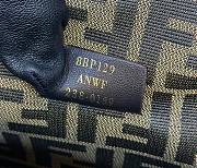 Fortok Fendi First Small Dove Grey & White Interlaced Leather Bag - 6