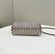 Fortok Fendi First Small Dove Grey & White Interlaced Leather Bag - 5