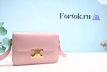 Fortok Celine Triomphe Shoulder Bag Pink 22.5x16.5x7.5cm