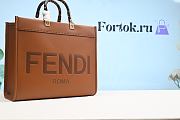 FENDI Medium Roma Sunshine Tote Leather Brown 372M103 35cm - 1
