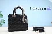 Fortok Dior Lady Black Bag Silver Buckle 20×16.5×8cm  - 2