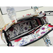 Fortok Dior Medium Lady D-LITE Bag White Multicolor Florilegio Embroidery 24cm - 4