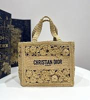 Fortok Dior Book Tote In Raffia 26.5x14x22cm - 1