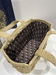 Fortok Dior Book Tote In Raffia 26.5x14x22cm - 2