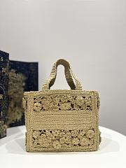 Fortok Dior Book Tote In Raffia 26.5x14x22cm - 3