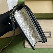Fortok Gucci GG Marmont Metallic Silver-Tone Leather Bag 20x12.5x4cm - 3