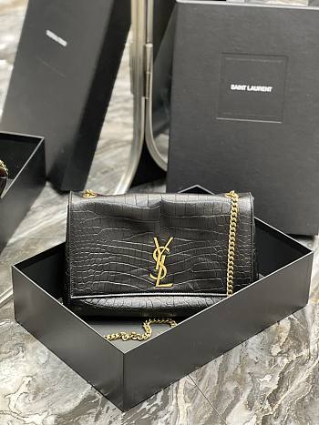 Fortok Saint Laurent Kate Medium Reversible Chain Bag In Suede & Crocodile-Embossed Leather