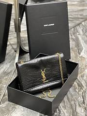 Fortok Saint Laurent Kate Medium Reversible Chain Bag In Suede & Crocodile-Embossed Leather - 6