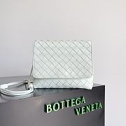 Fortok Bottega Veneta Mini Intrecciato Cross-Body Bag White 19x15x5.5cm - 1