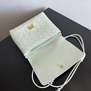 Fortok Bottega Veneta Mini Intrecciato Cross-Body Bag White 19x15x5.5cm - 6
