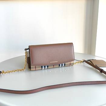 Fortok Burberry Brown Horseferry Wallet on Chain 21x12x3cm