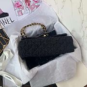 Fortok Chanel Classic Flap Bag Tweed Black 25x7x16cm - 6