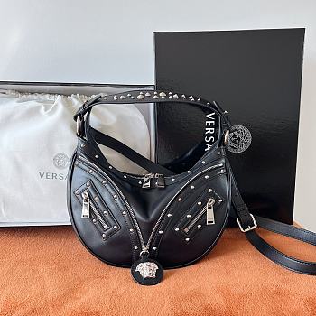 Fortok Versace Repeat Small Hobo Bag Black 29x5x18cm