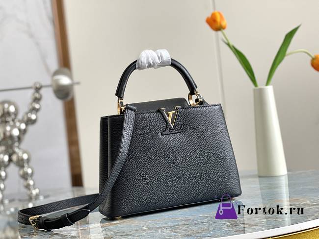 Fortok Louis Vuitton Capucines Bag Black M48864 27x18x9cm - 1
