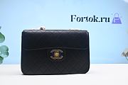 Fortok Chanel Gold Buckle Smooth Leather Black Bag 30cm - 1