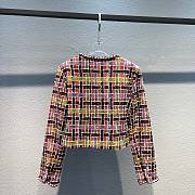 Fortok Chanel 23FW Tweed Coat Splicing Beaded Webbing - 2