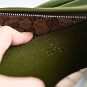 Fortok Gucci Double G Green Leather Shoulder Bag 23.5x15x8cm - 6