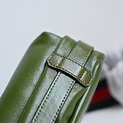 Fortok Gucci Double G Green Leather Shoulder Bag 23.5x15x8cm - 5