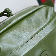 Fortok Gucci Double G Green Leather Shoulder Bag 23.5x15x8cm - 4