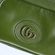 Fortok Gucci Double G Green Leather Shoulder Bag 23.5x15x8cm - 2