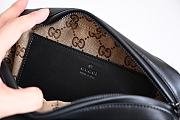 Fortok Gucci Double G Black Leather Shoulder Bag 23.5x15x8cm - 3