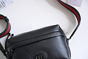 Fortok Gucci Double G Black Leather Shoulder Bag 23.5x15x8cm - 4