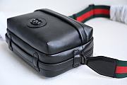 Fortok Gucci Double G Black Leather Shoulder Bag 23.5x15x8cm - 2