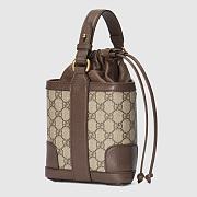 Fortok Gucci Ophidia GG Bucket Bag Canvas Beige 18x16x5cm - 5