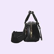 Fortok Gucci GG Embossed Duffle Bag Black 22x15x12.5cm - 6
