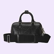 Fortok Gucci GG Embossed Duffle Bag Black 22x15x12.5cm - 3