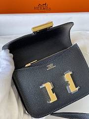 Fortok Hermes Constance Slim Wallet Epsom Black 12.4x10.2x3cm - 6