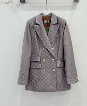 Fortok Gucci 23 Gray Pink GG Jacquard Blazer - 1
