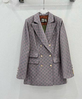 Fortok Gucci 23 Gray Pink GG Jacquard Blazer